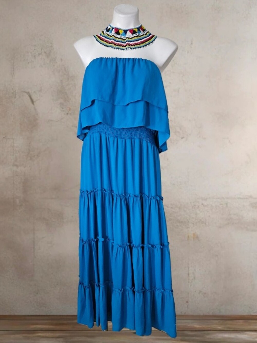 NWT/ State Vibrant Blue Tiered Maxi Dress  XL